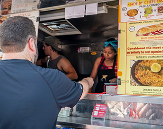 Guest purchasing something from a food truck