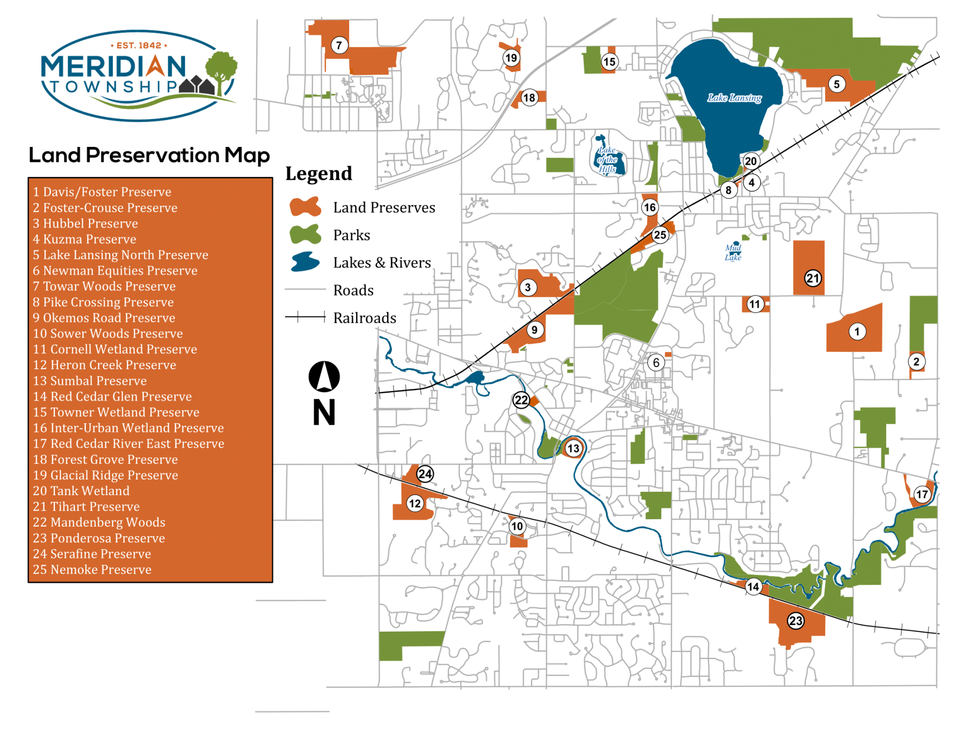 Land Preserve Map for 2023