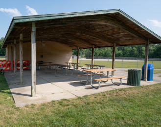 Photo of Nancy Moore Park pavilion during the summer